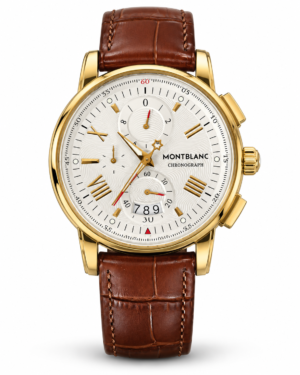 Relógio Montblanc Clássico Cronógrafo Pulseira Couro Marrom